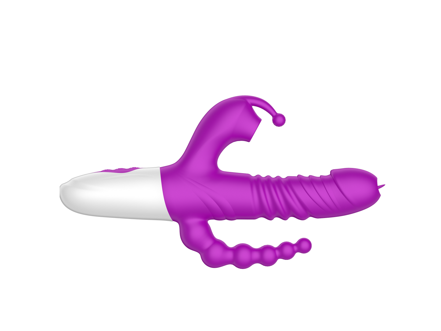 Triple Stimulation Thrusting Vibrator - Purple Sensation PassionGalore