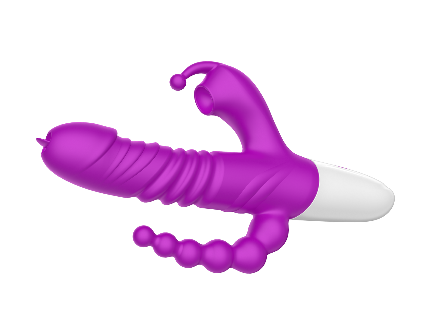 Triple Stimulation Thrusting Vibrator - Purple Sensation PassionGalore