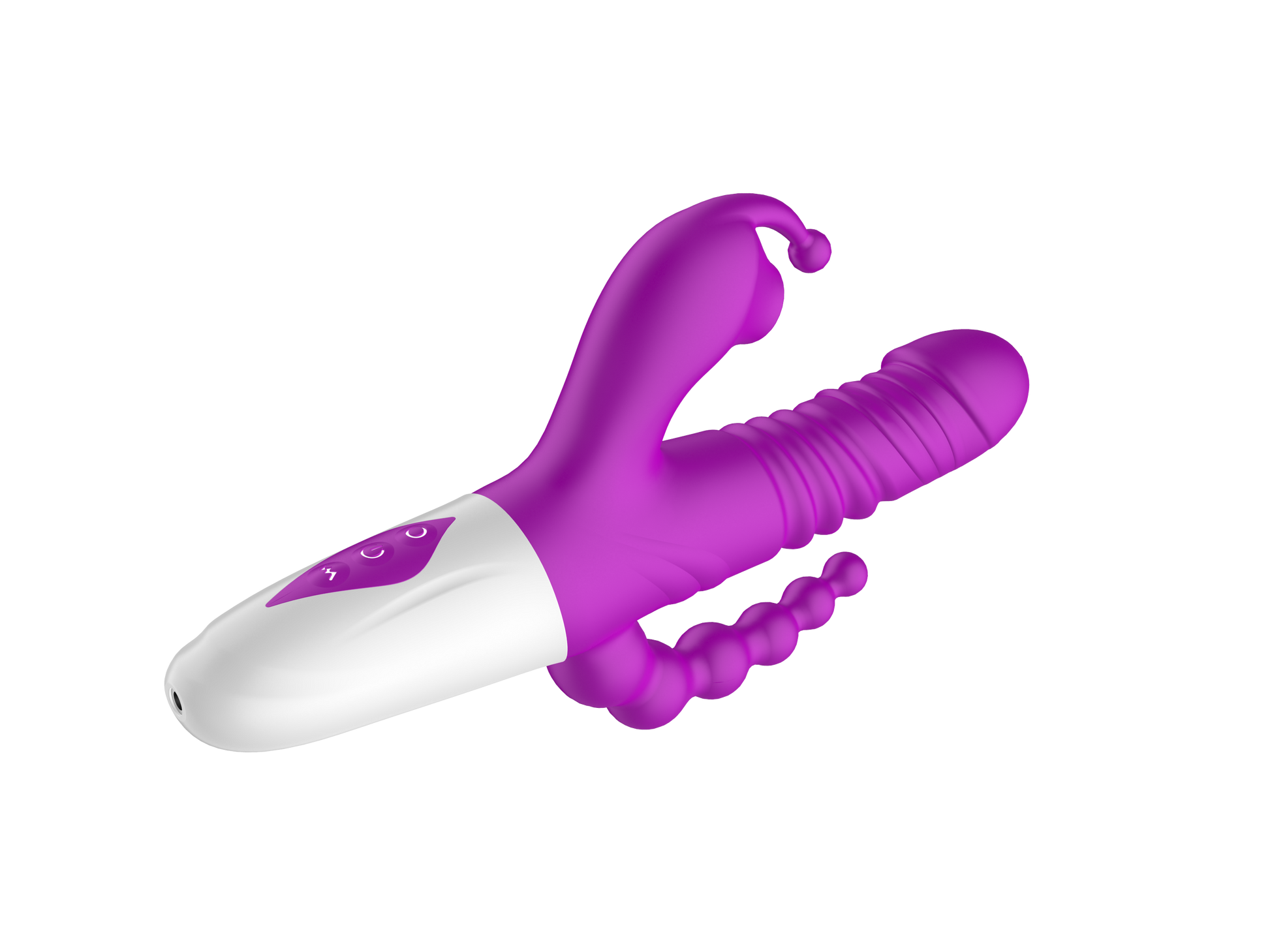 Triple Stimulation Thrusting Vibrator - Purple Sensation PassionGalore